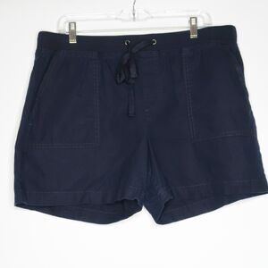 Banana Republic Weekender Dark Blue‎ Linen Blend Preppy Shorts Size 14